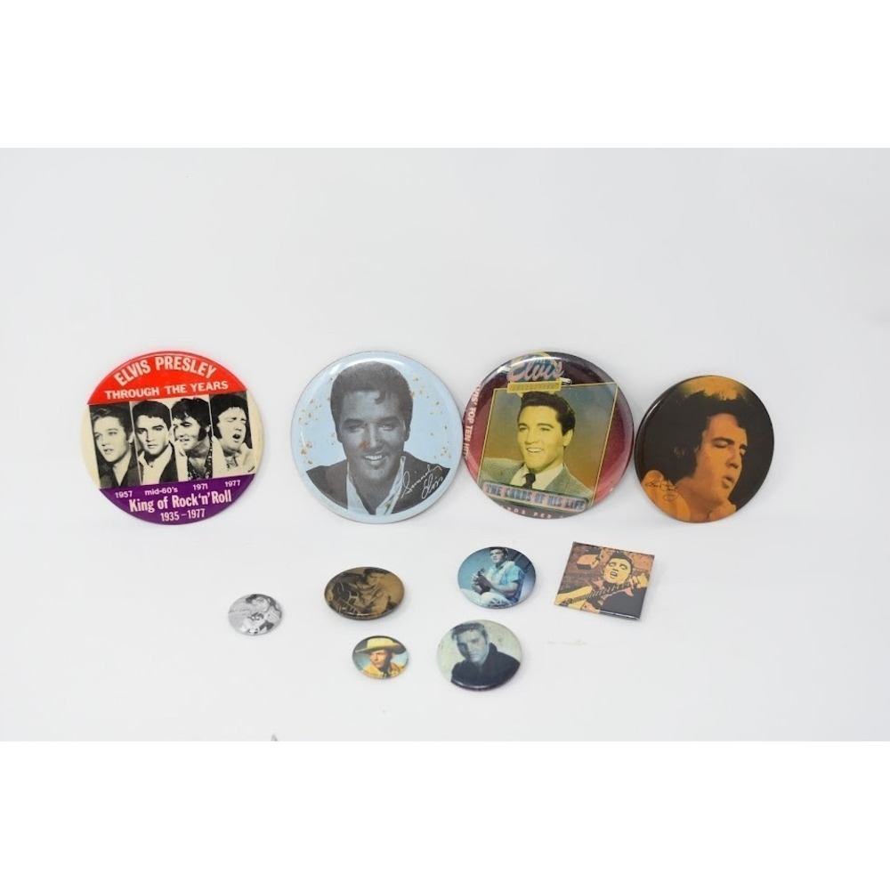 Elvis Presley Pin Button Lot Vintage Assorted Collectible Pins Badges